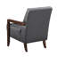 Chaise d'appoint contemporaine avec siège en cuir gris foncé, noyau en contreplaqué et bois de finition noyer moderne en cuir 100%, structure, accoudoirs, pieds, dossiers, accoudoirs-1891280287