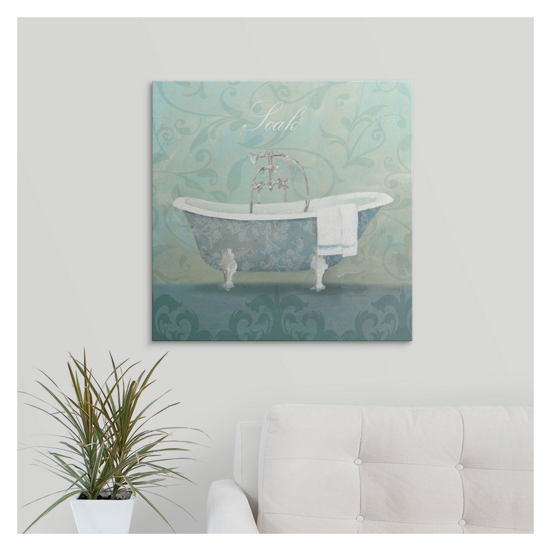 Damask Bath " Damask Bath Tub " by Avery Tillmon, 24" H x 24" W x 1.5" D, Canvas