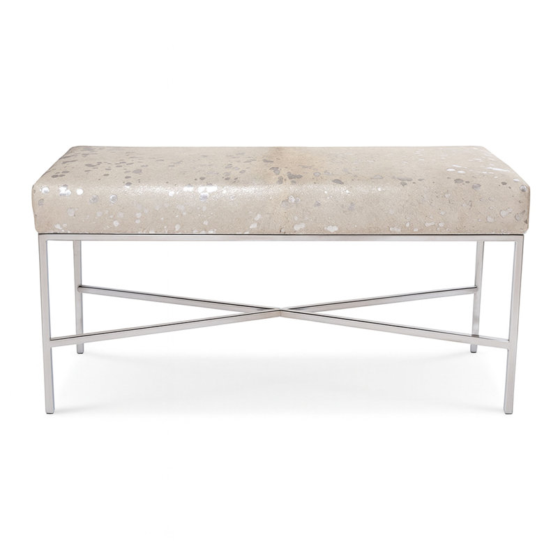 Upholstered Cowhide Bench
