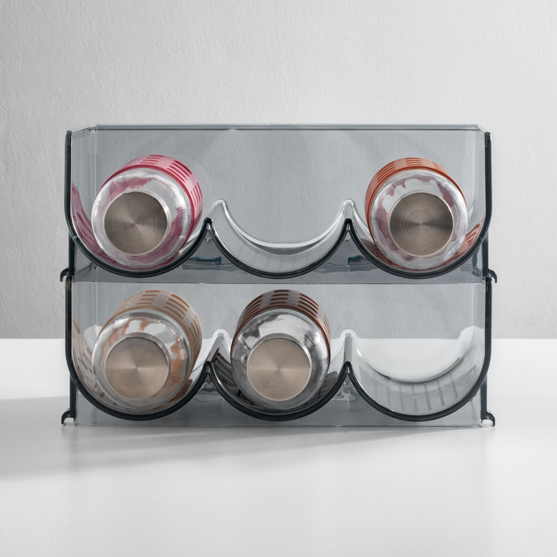 mDesign Plastic Stackable Water Bottle Storage Organizer Bin