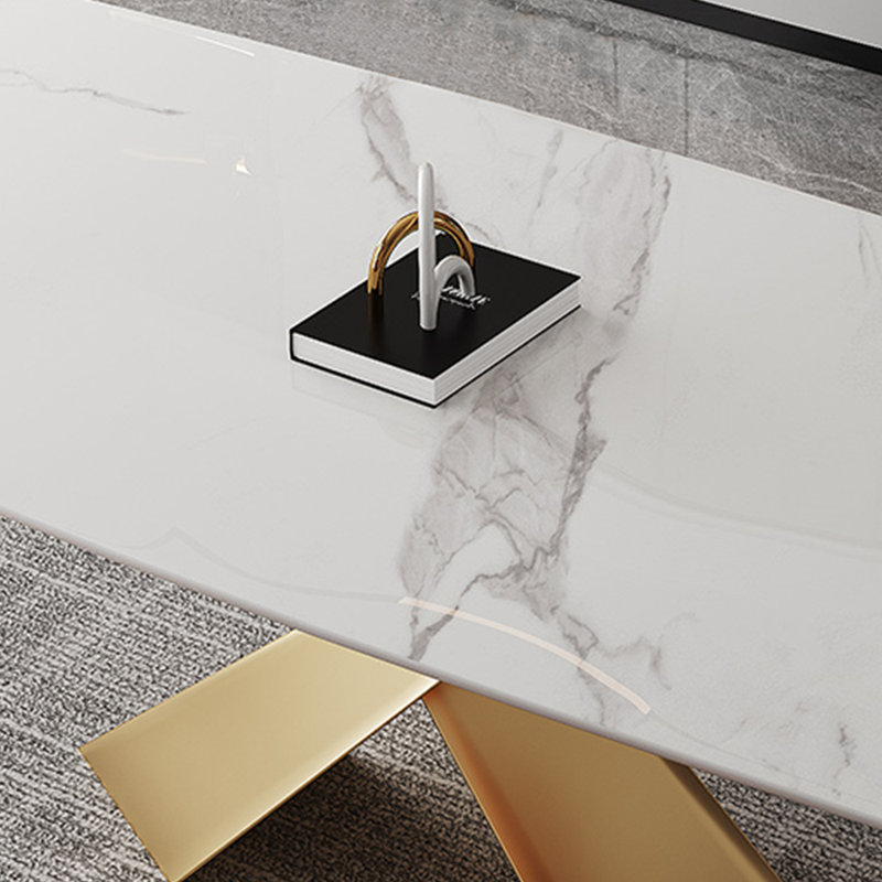 Ensemble de table de salle à manger rectangulaire de luxe de style italien, H 29,5 po x L 63 po x l 35,4 po