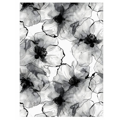 Impression florale noire et blanche