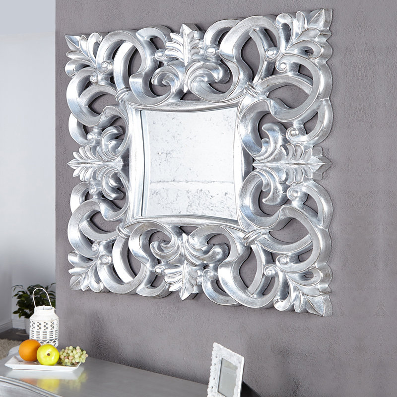 Cordeiro Novelty Plastic Framed Wall Mounted Accent Mirror, Silver