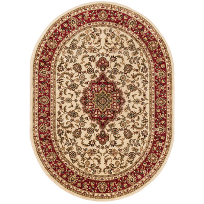 Belliere Medallion Kashan Ivory Traditional Rug