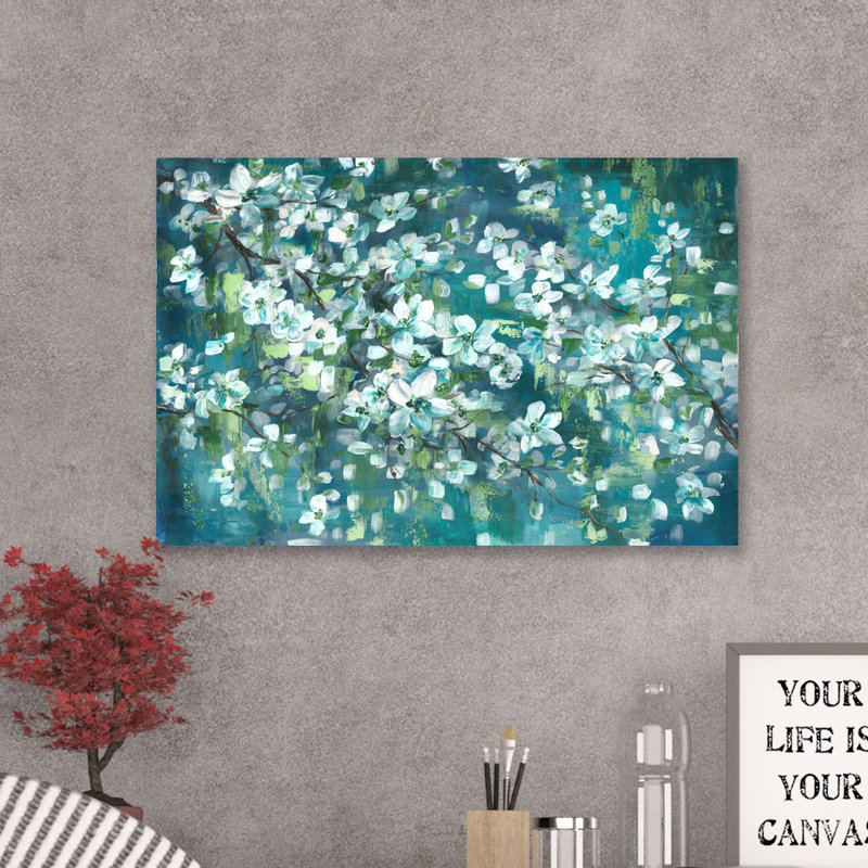 « bleu-vert », reproduction d’art sur toile tendue, H 28 po x l 42 po