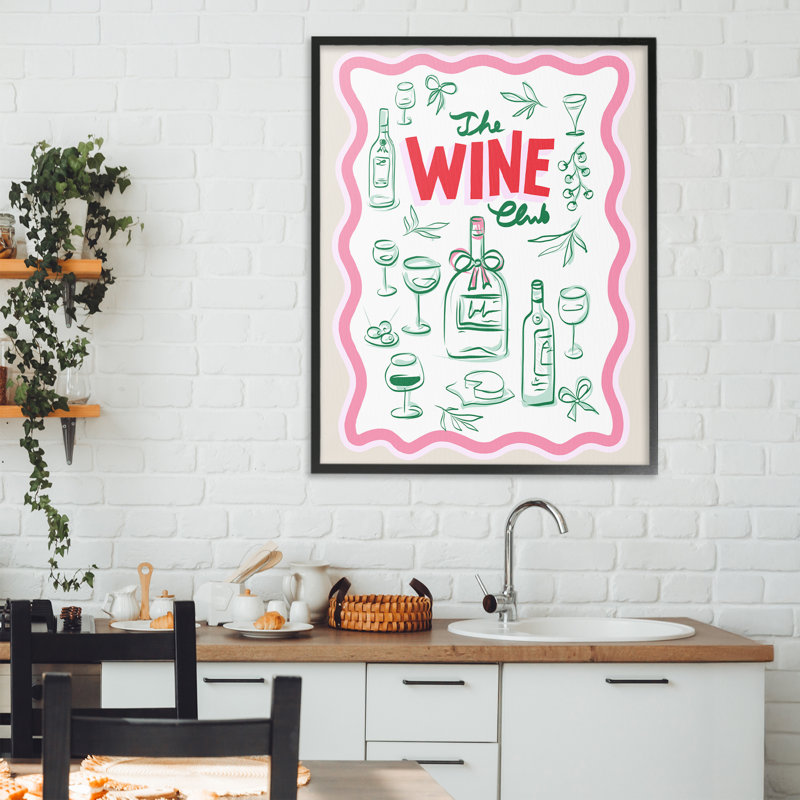 Giclée encadrée par Wine Club, design par Dominique Vari, Giclée encadrée noir minuit, H 30 po x l 24 po