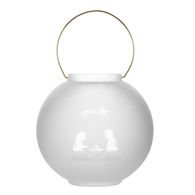 Frosted Glass Lantern - Nativity