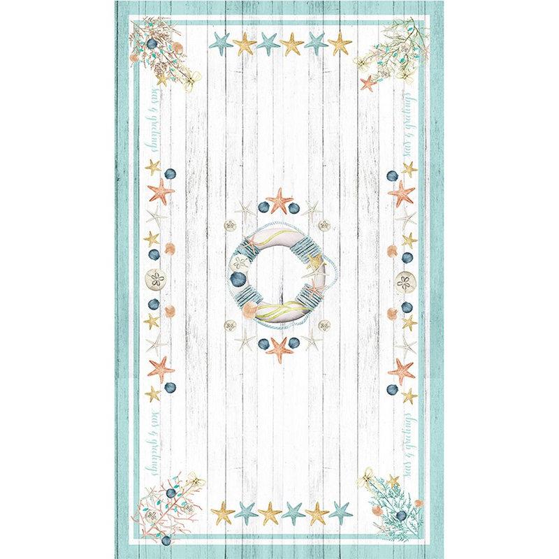 Nappe géométrique Coastal Christmas, L 120 po x l 70 po