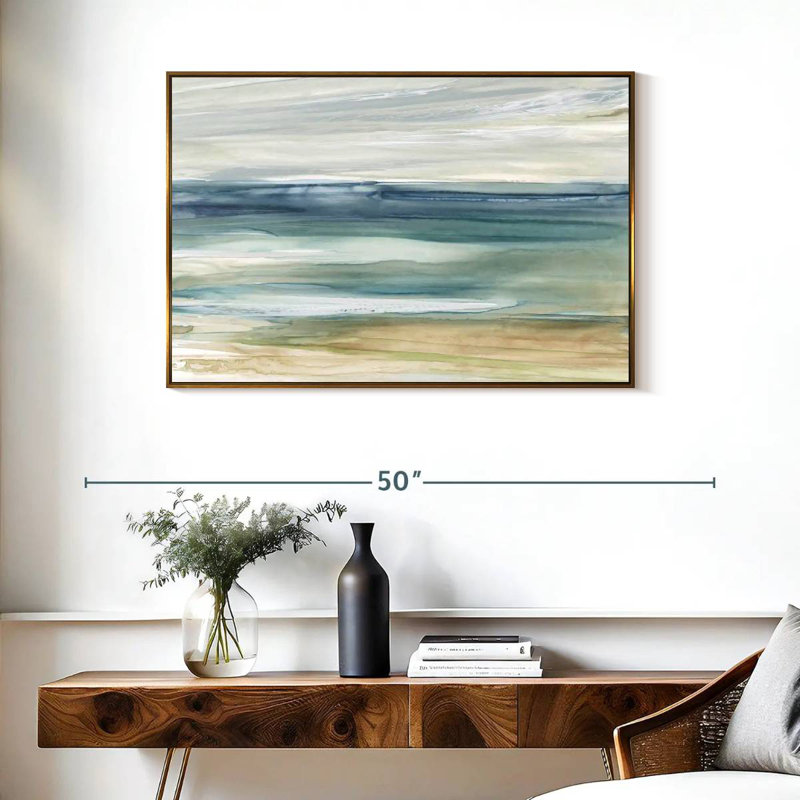 Brise océanique I, Cadre flottant doré, 37 po x 25 po