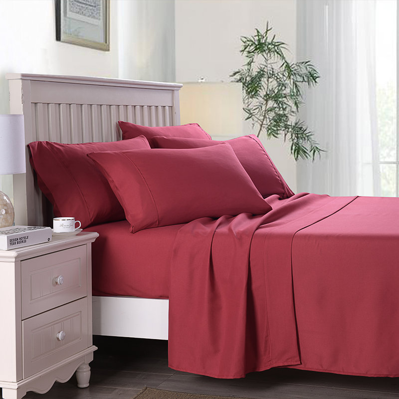 Microfiber Sheet Set, Burgundy, King