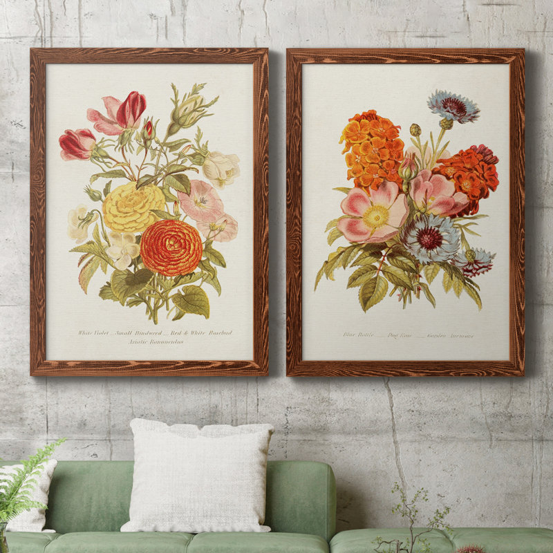 Antique Floral Bouquet I, toile de qualité supérieure - prête à être accrochée, H 31,5 po x l 47 po x P 1,5 po, Érable