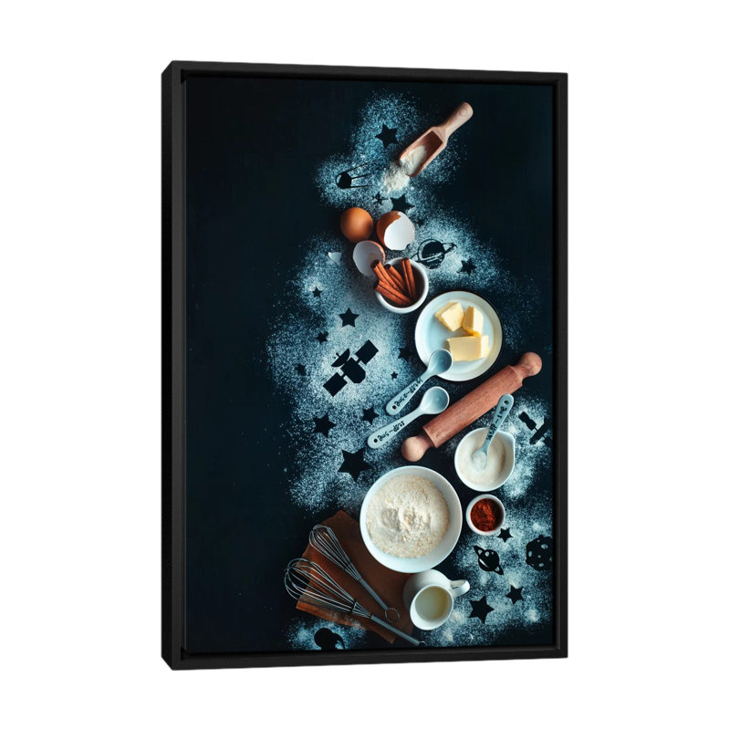 « cuisson pour stargazers », impression sur toile, H 26 po x l 18 po x P 1,5 po, Pas de tapis, Toile avec cadre noir