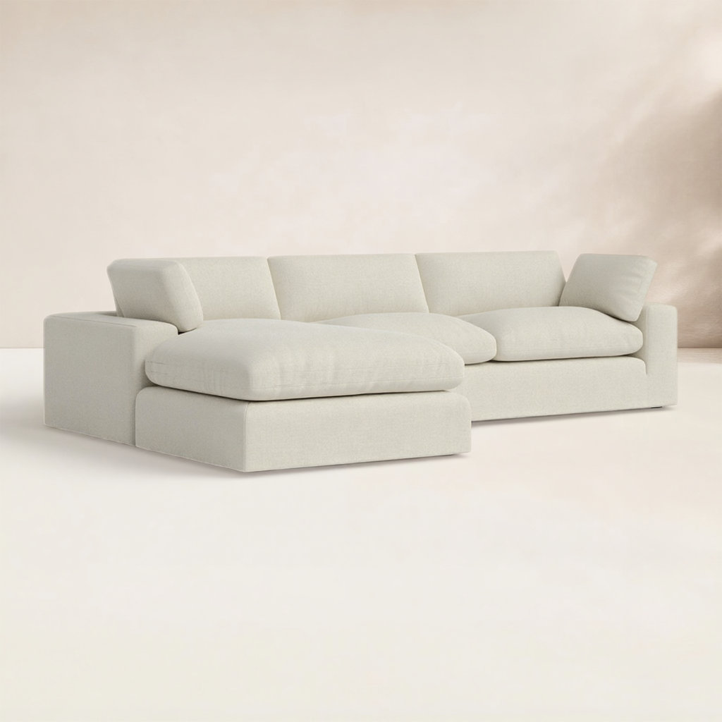 Asher 2 - Piece Upholstered Chaise Sectional, Effie Linen Performance Linen, Left Hand Facing