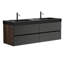 Meuble-lavabo 60 po avec lavabo à quartz et tiroirs souples, meuble-lavabo mural flottant pour salle de bain moderne, lavabo une pièce, pré-assemblé