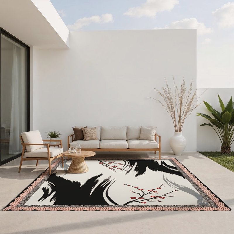 Tapis intérieur et extérieur Petal Cascades, Rectangle 1 pi 6 po x 2 pi 6 po