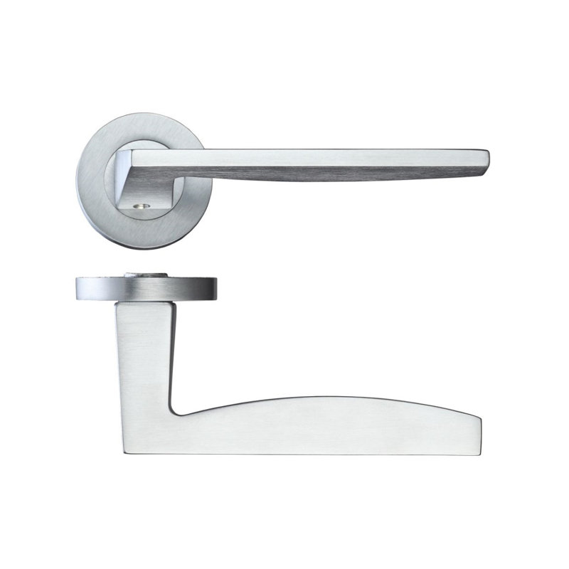 Pavo Latch Door Handle Kit, Satin Chrome