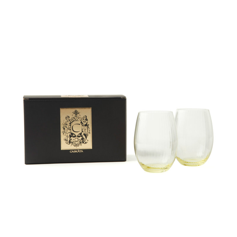 Quinn Handmade Crystal Drinking Glass, Citrine