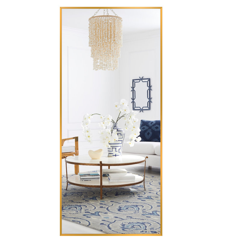 Talma Wood Flat Mirror, 71" H x 32" W, Gold