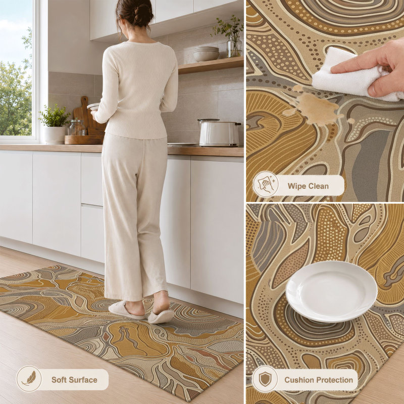 Wave Pattern Non-Slip Washable Kitchen Mats