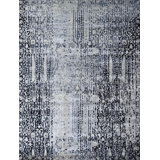 Hand Knotted Area Rug in Grey And Charcoal