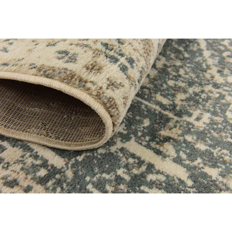 Tapis beige / gris / brun Wilhoit, Carré 8 pi