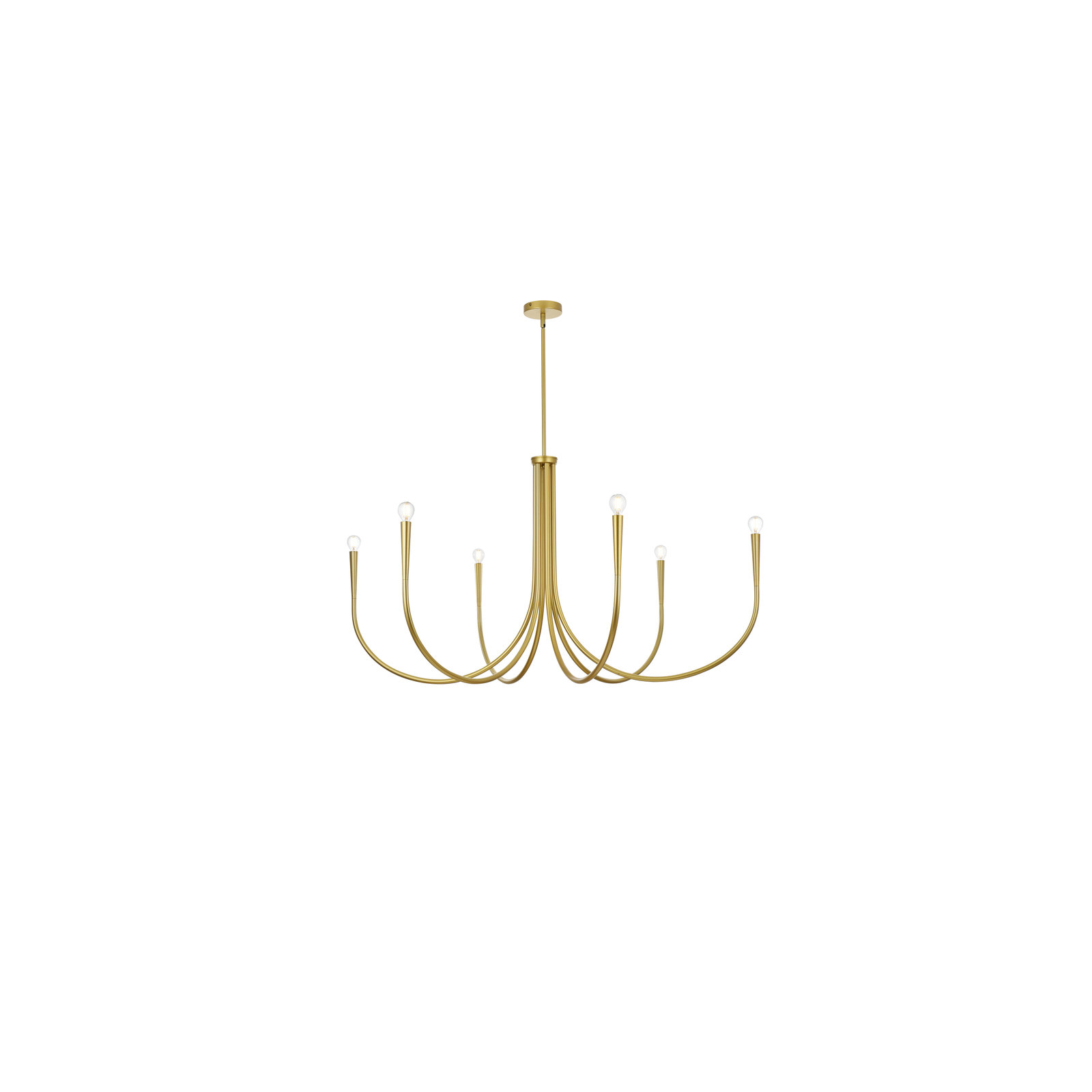 Catalena 6 - Light Dimmable Classic/Traditional Chandelier, Gold, 27" H x 50" W x 50" D