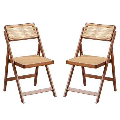 Chaises pliantes en rotin, chaises de salle à manger modernes Mid-Century