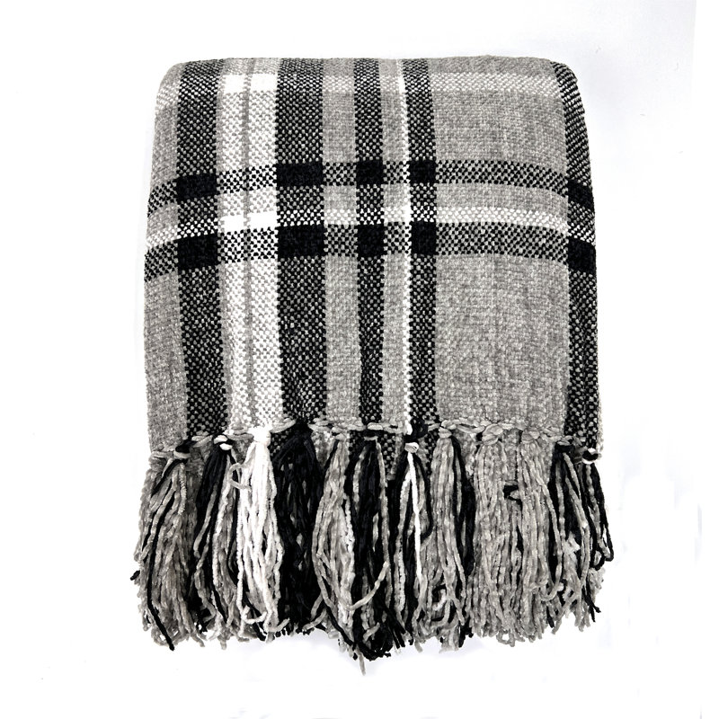 Knitted Throw Blanket, Gray