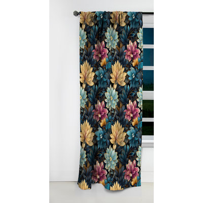 Motif botanique marocain Ii Ii - rideau floral - rideau occultant floral - 1 panneaux