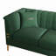 Canapé de style Chesterfield 3 places 82,67 po en velours vert avec 2 coussins-550896234