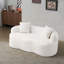 Canapé courbé avec accoudoir rond, canapé à compression avec 2 coussins, canapé crème pour petit espace, salon, chambre à coucher, sans assemblage-43164883