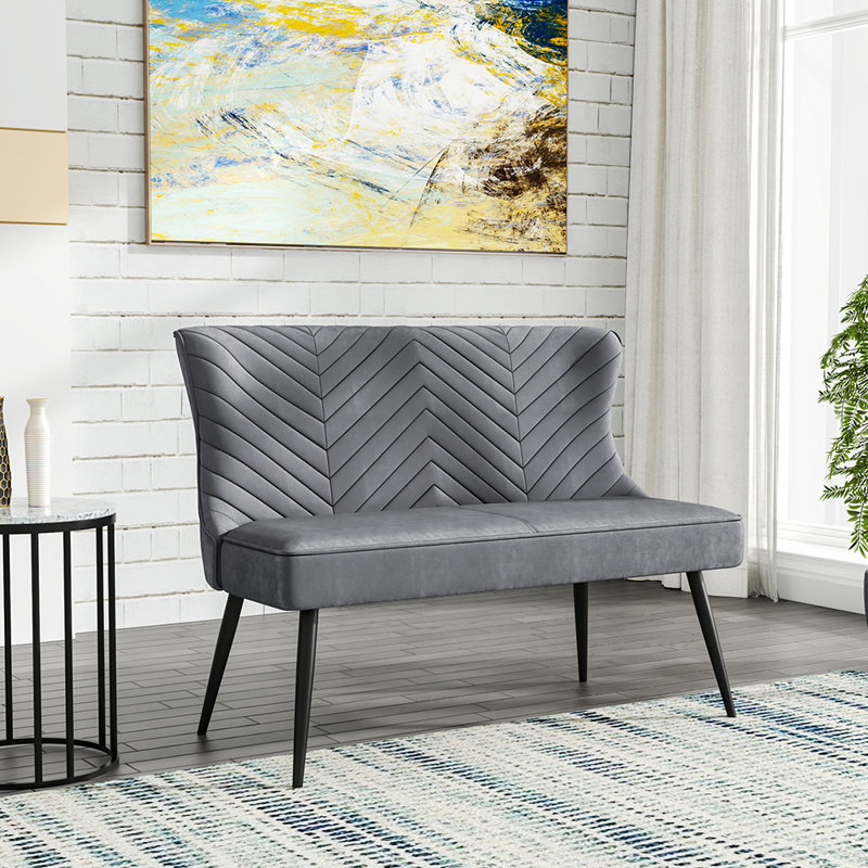 Faning Velvet Upholstered Bench