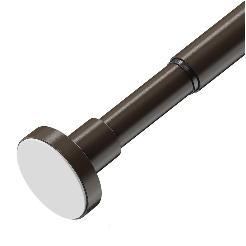 48cm Straight Tension Shower Curtain Rod & Hook Set, Bronze