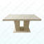 Table de salle à manger rectangulaire extensible, convenant pour 6 à 10 personnes, avec un motif de travertin veiné, dimensions 160 à 200 cm, simple et élégante.