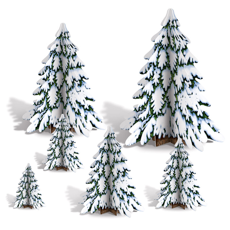 Christmas 3-D Winter Pine Tree Centerpieces