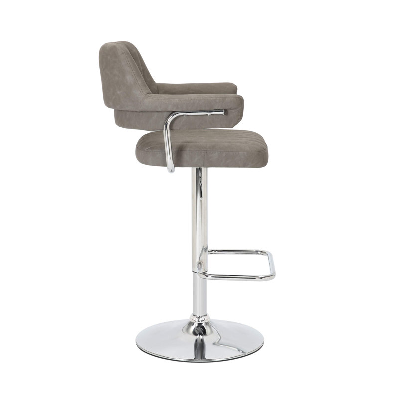 Comesana Swivel Upholstered Adjustable Height Counter Stool, Charcoal