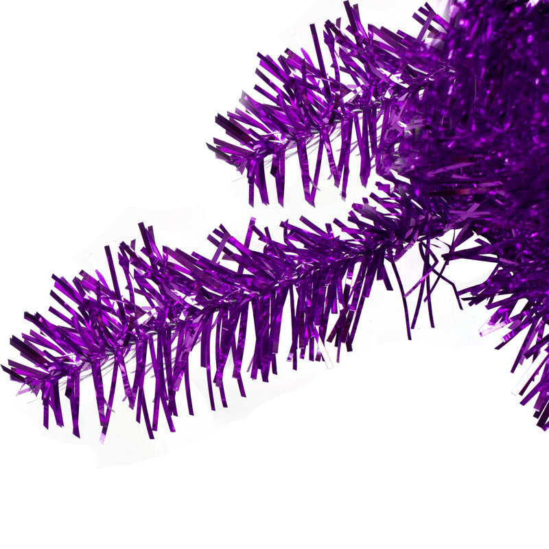 Couronne de Noël 24 po à double guirlande artificielle mauve métallique - non éclairée