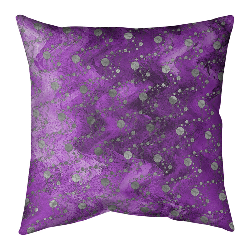 Housse et insert de coussin carré Katelyn Elizabeth Planets Stars, H 14 po x l 14 po, Pas de bourre, Violet