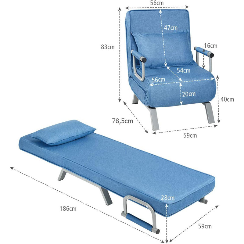Creason Twin 59cm Upholstered Futon Chair