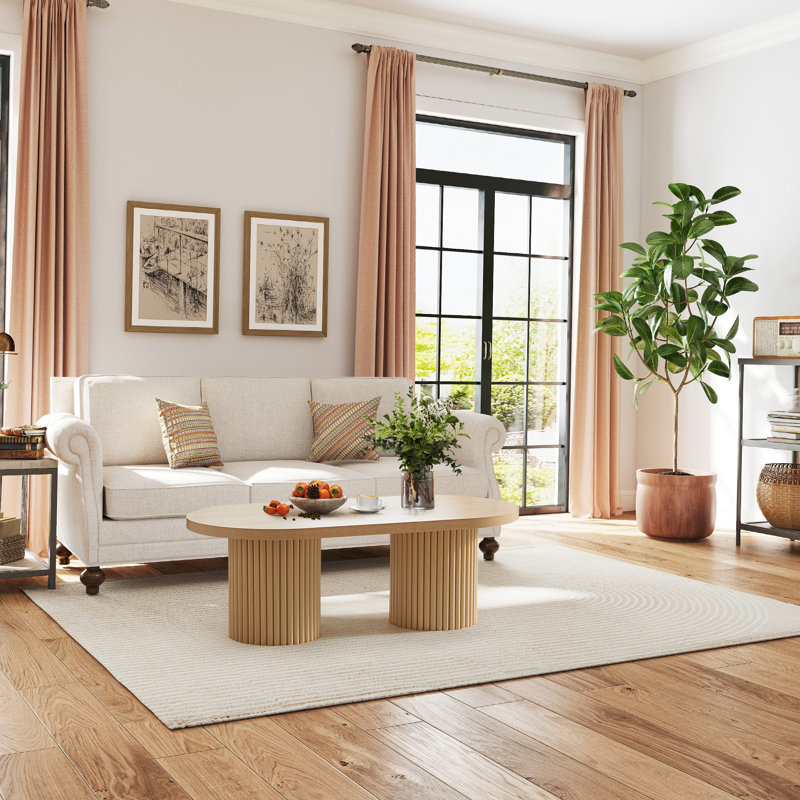 39.38'' W Oval Single Coffee Table, Natural
