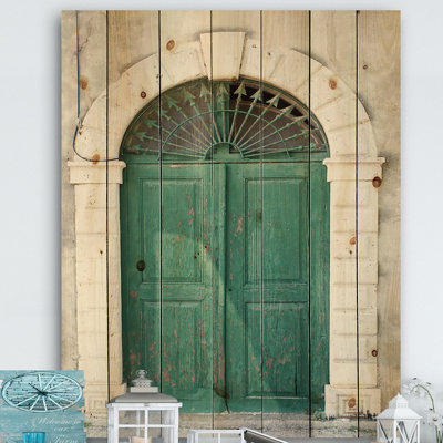 Vieille porte rétro européenne - Impression sur bois
