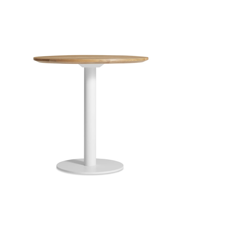 Easy Round Dining Table, 29" H x 30" W x 30" L, White Oak, Matte White