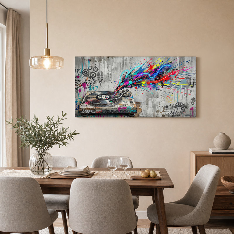 Art mural sur toile Graffiti, L 32 po x H 16 po