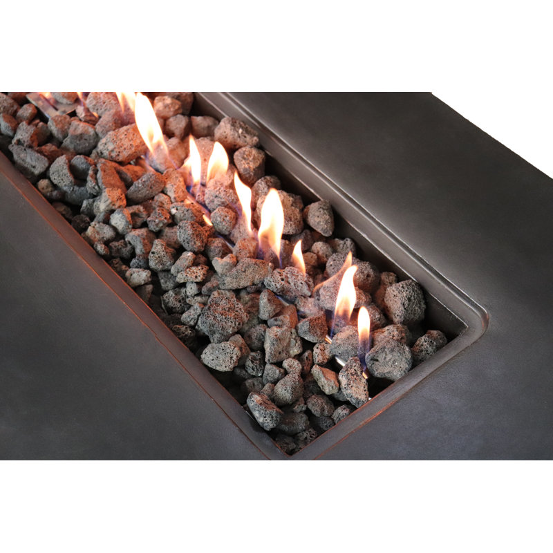 Table de foyer d'extérieur au propane en béton 24 po H, Gris anthracite