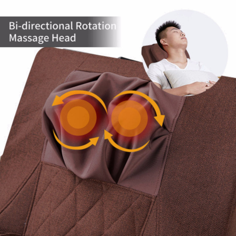Fonction de massage complet - pression d'air - fauteuil berçant relax confortable, fauteuil relax avec fauteuil en coton brun