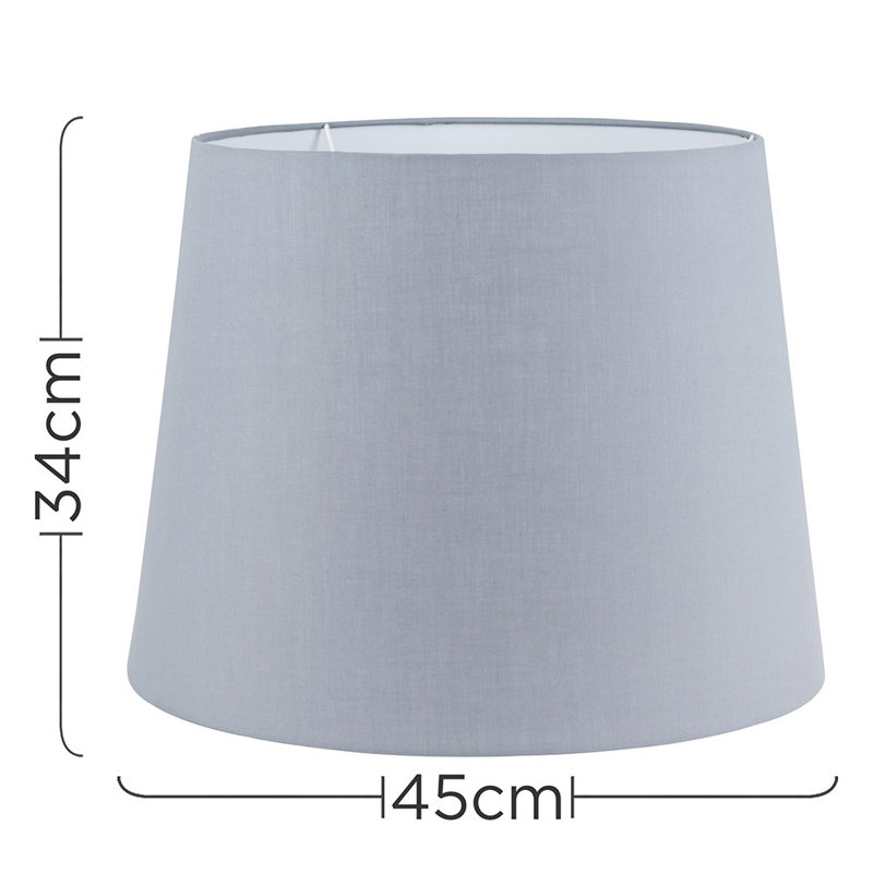 Aspen 34 cm H Empire Cotton Pendant Shade ( Clip On ), Grey