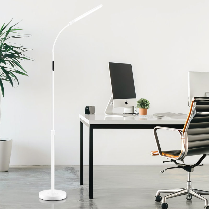 Loudean 72.8' Dimmable LED Floor Lamp with Remote Control, Adjustable Reading Floor Lamp, White