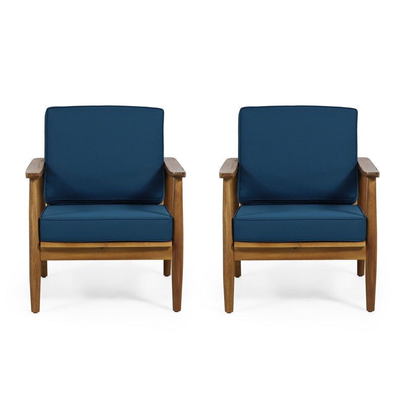 James Acacia Outdoor Lounge Chair, Dark Teal, Teak