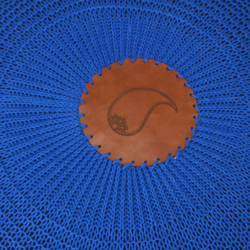 Upholstered Pouf, Navy