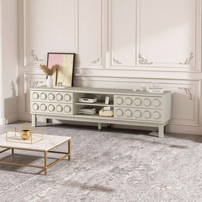 75" TV Stand Media Console With 4 Drawers Solid Wood & MDF Entertainment Center 70.08" W